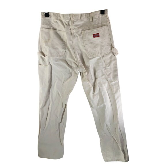 Dickies Mens White Painters Carpenter Pants Hammer Loop & Pockets Size 33x34 - Picture 3 of 4